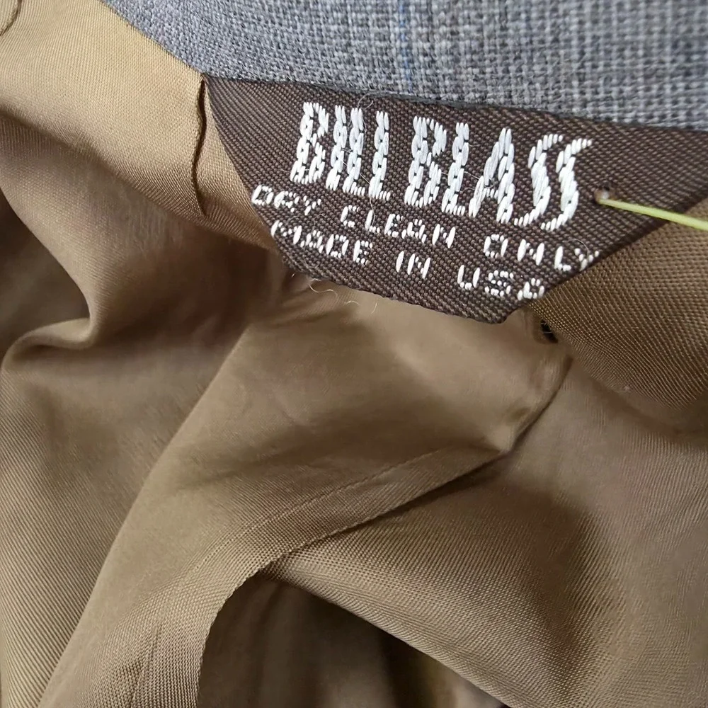 Bill Blass Blazer Jacket Mens 38 Gray Sport Coat 2 Buttons Vent‎ USA Made